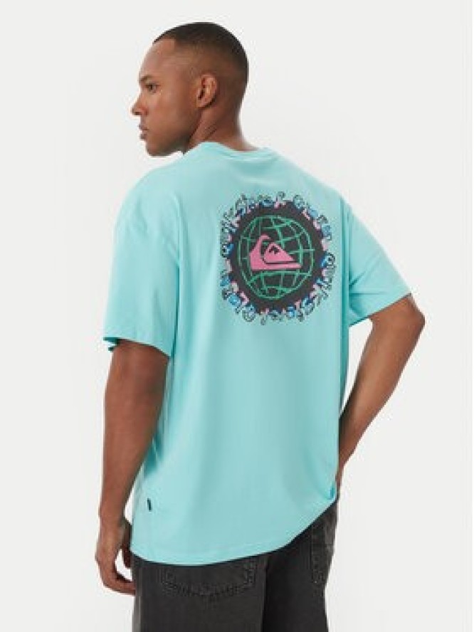 Quiksilver T-Shirt Global Heat EQYZT08021 Turkusowy Regular Fit