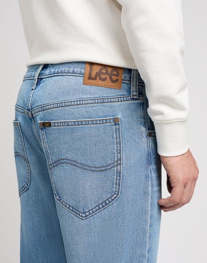 MESKIE SPODNIE LEE DAREN ZIP FLY SOLID BLUES 112350160