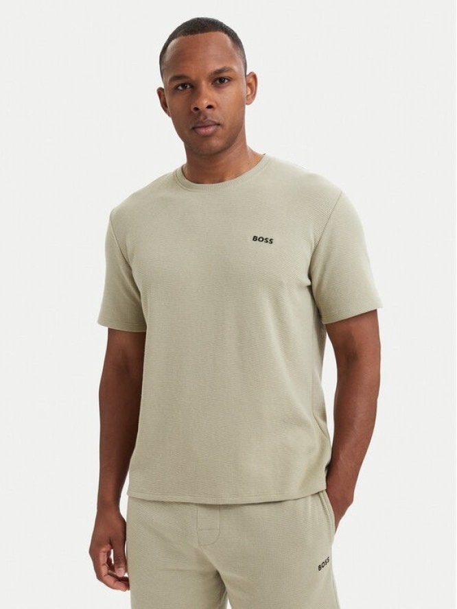 BOSS T-Shirt Waffle 50535891 Zielony jasny Regular Fit