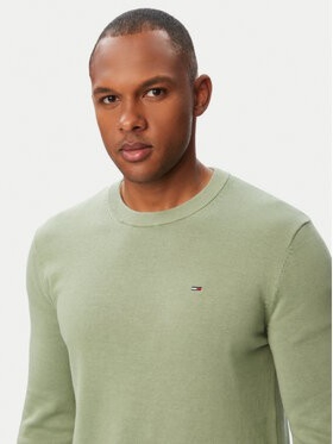 Tommy Jeans Sweter Essential DM0DM22853 Zielony Slim Fit