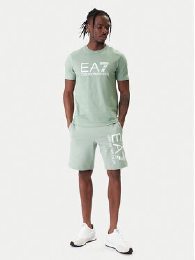 EA7 Emporio Armani T-Shirt 7M001412 AF22264 U7243 Zielony Regular Fit
