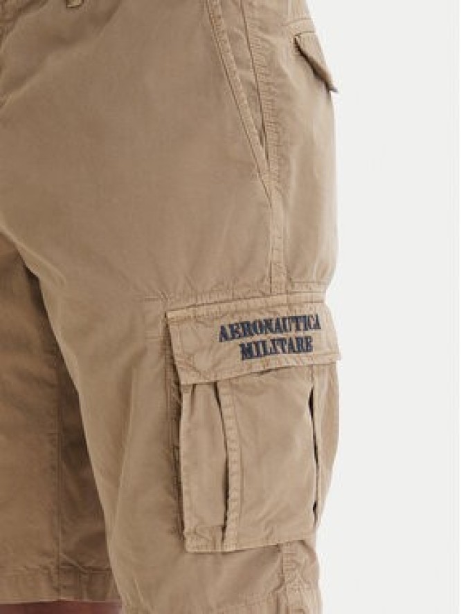 Aeronautica Militare Szorty materiałowe 261BE0066UCT01122 Beżowy Regular Fit