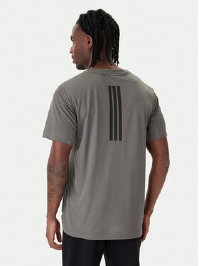 adidas Koszulka techniczna D4T PrimeLift 3 Stripes KE9936 Szary Regular Fit