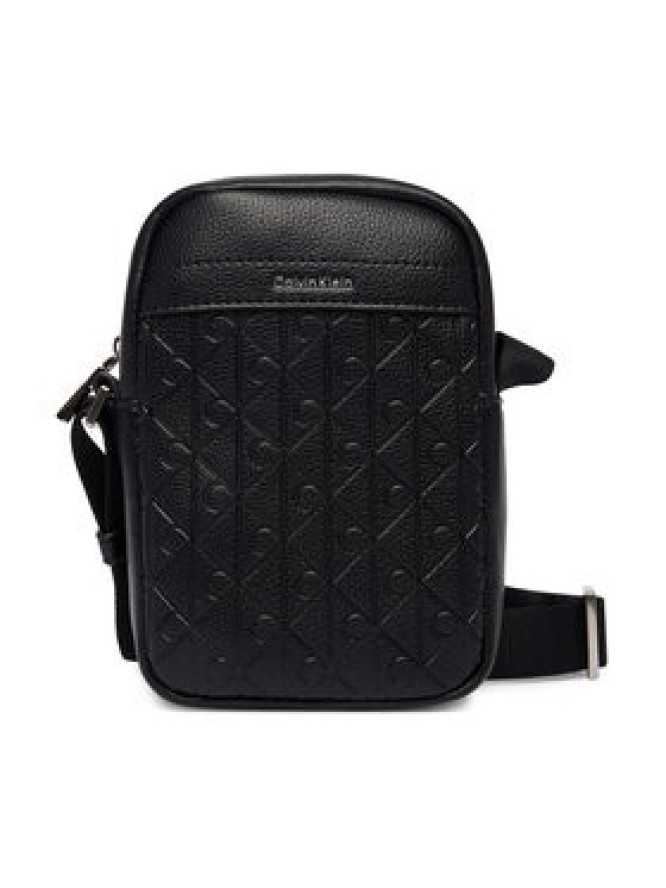 Calvin Klein Saszetka Emblem Aop Emboss Slim Reporter LV04D3228G Czarny