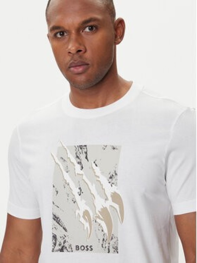 BOSS T-Shirt Te_Animali 50546362 Biały Regular Fit