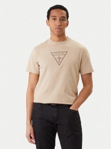 Guess T-Shirt M6RI23 K8FQ4 Beżowy Regular Fit