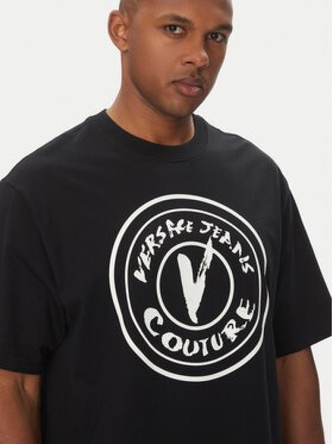 Versace Jeans Couture T-Shirt 78GAHE08 Czarny Regular Fit