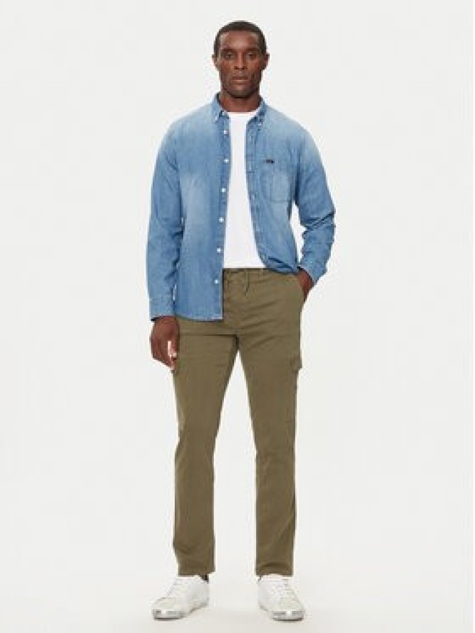 Pepe Jeans Spodnie materiałowe PM211725 Zielony Slim Fit