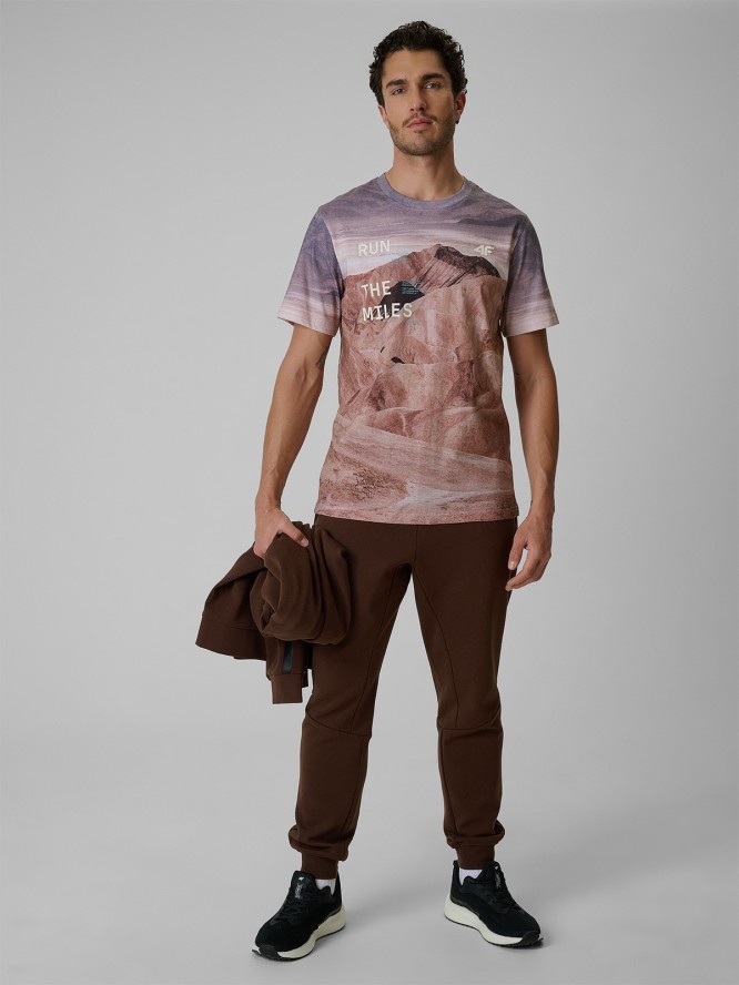 4F T-shirt regular z nadrukiem męski - multikolor S