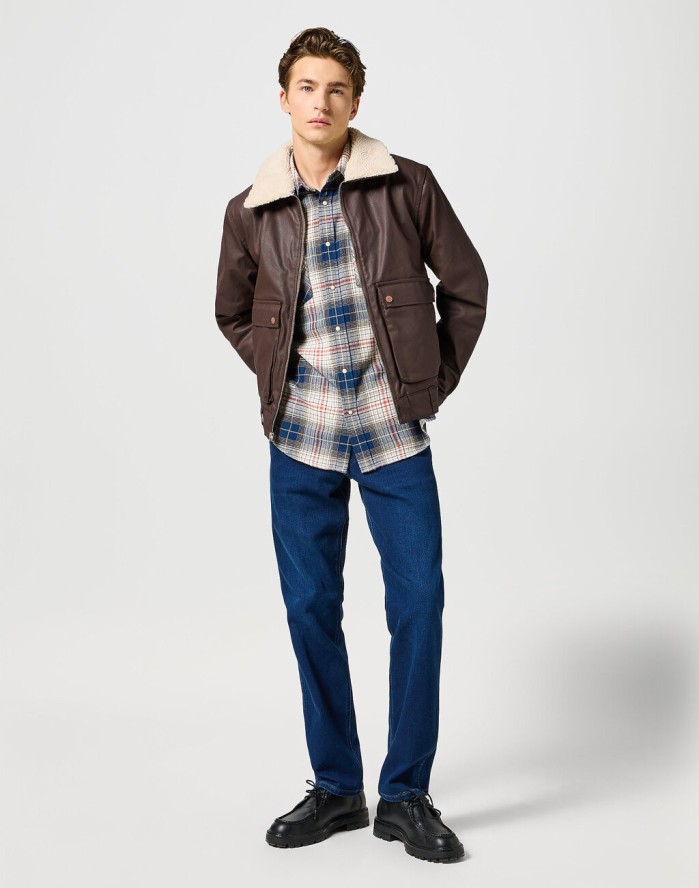 WRANGLER MĘSKA KOSZULA WESTERN SHIRT NAVY RED 112357248 W5B4008852