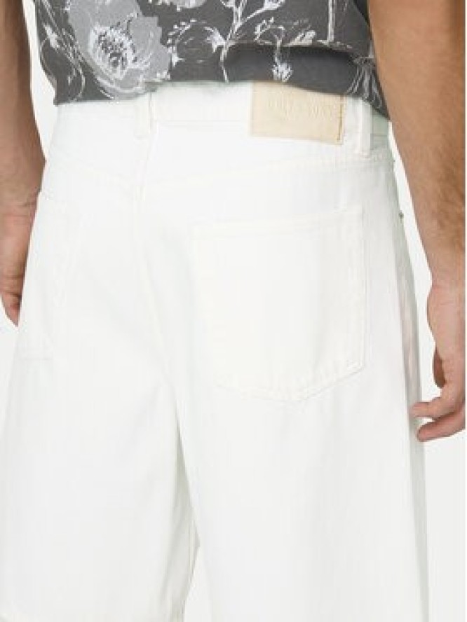 Only & Sons Szorty jeansowe Fade 22031662 Biały Loose Fit