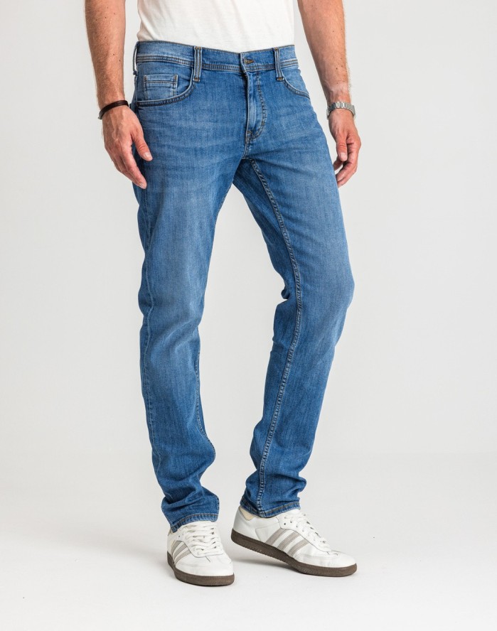 Męskie Spodnie Jeansowe Mustang Style Oregon Tapered Denim Blue 1017123 5000 682