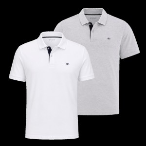 Męska Koszulka Polo Tom Tailor Doublepack Polo Light Stone Grey Melange 1044879 15398