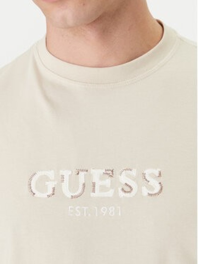 Guess T-Shirt M6GI16 K3032 Beżowy Regular Fit