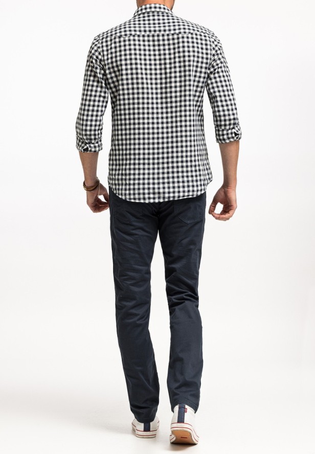 WRANGLER GREENSBORO MĘSKIE SPODNIE MATERIAŁOWE CHINO CHINOSY MARINE NAVY W15QOFB14 112320811