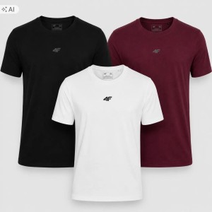 T-SHIRT MĘSKI 4F KOMPLET KOSZULEK 3 SZT KOLEKCJA LIMITOWANA M3947 SS26