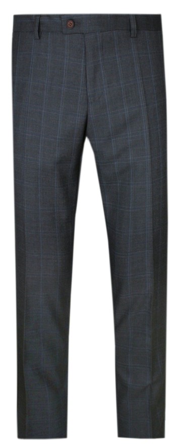 Eleganckie Męskie Spodnie Wizytowe - Casino - Grafitowe w Kratę