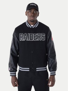 New Era Kurtka bomber New Era NFL Las Vegas Raiders Varsity 60596371 Czarny Regular Fit