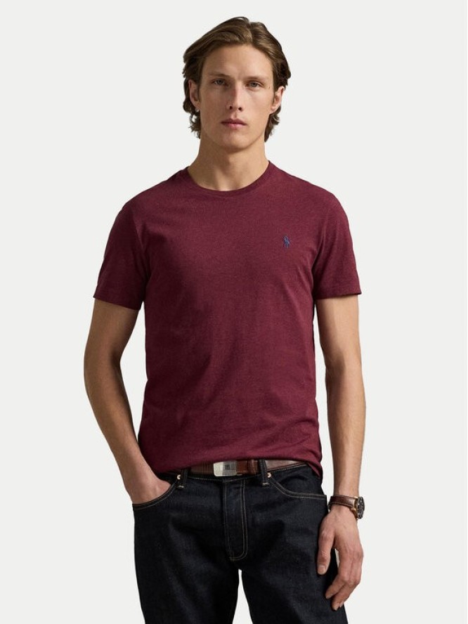 Polo Ralph Lauren T-Shirt 710671438283 Bordowy Custom Slim Fit