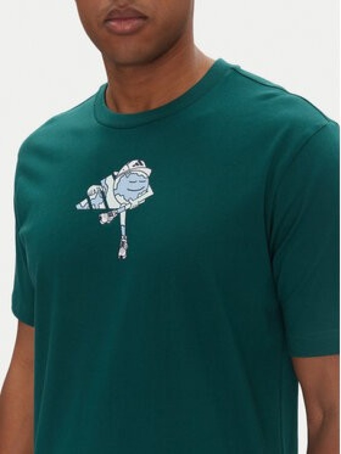 adidas T-Shirt Earth Day Graphic JI6753 Zielony Regular Fit
