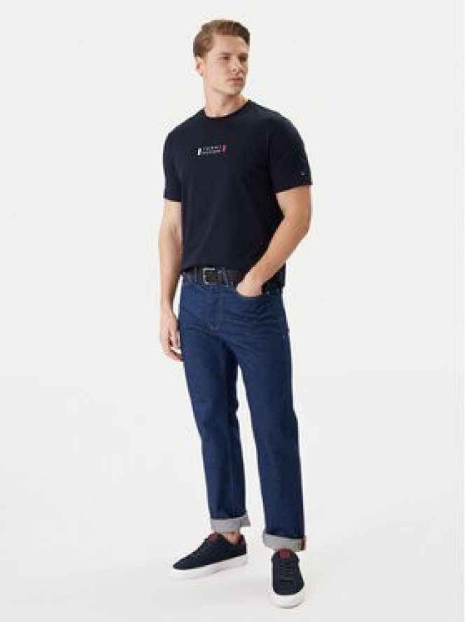 Tommy Hilfiger T-Shirt Brand Love Small Center Tee MW0MW41453 Granatowy Regular Fit