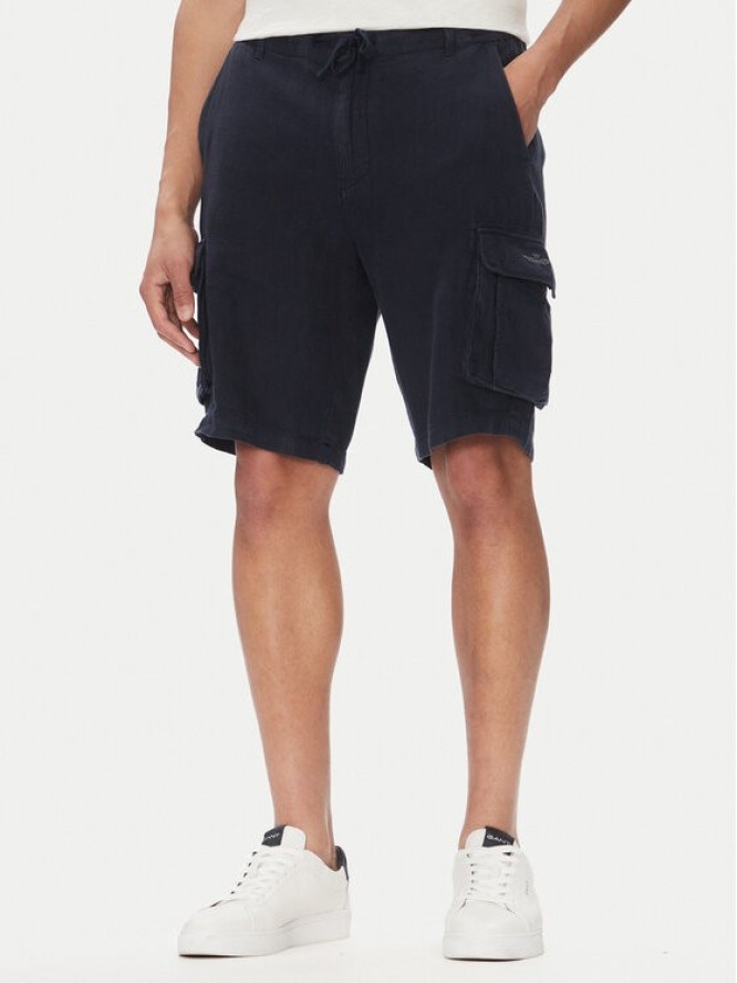 Aeronautica Militare Szorty materiałowe 251BE254CT3508 Granatowy Regular Fit