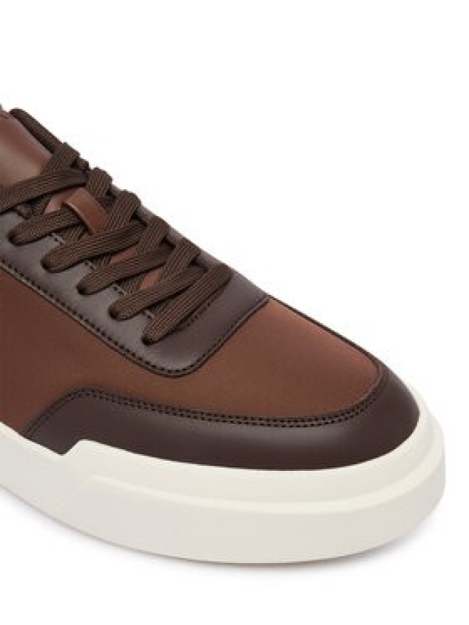 Calvin Klein Sneakersy Chunky Cups Laceup Ox Mix Mat HM0HM02326 Brązowy