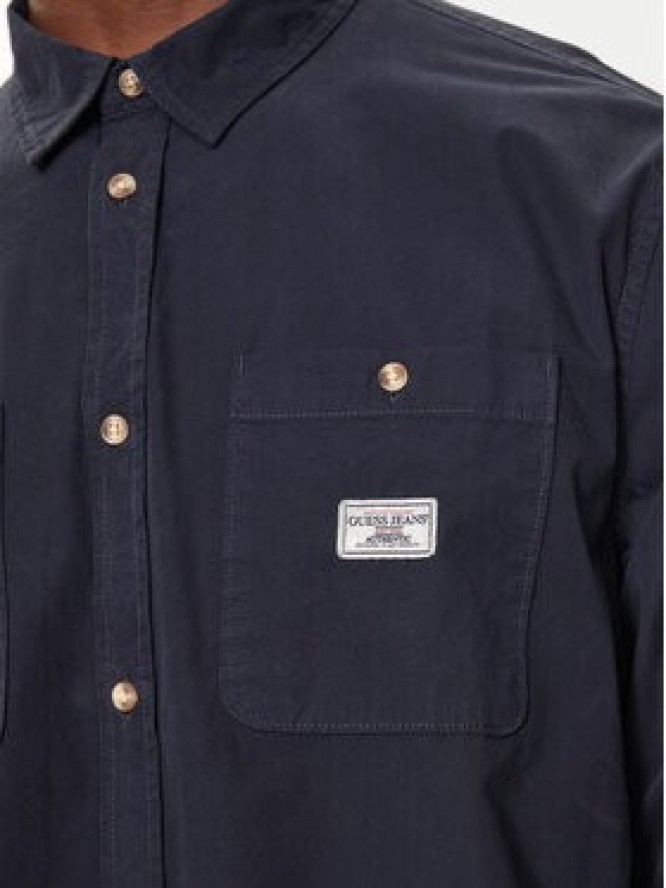 Guess Jeans Koszula M4YH37 WGCF1 Granatowy Regular Fit