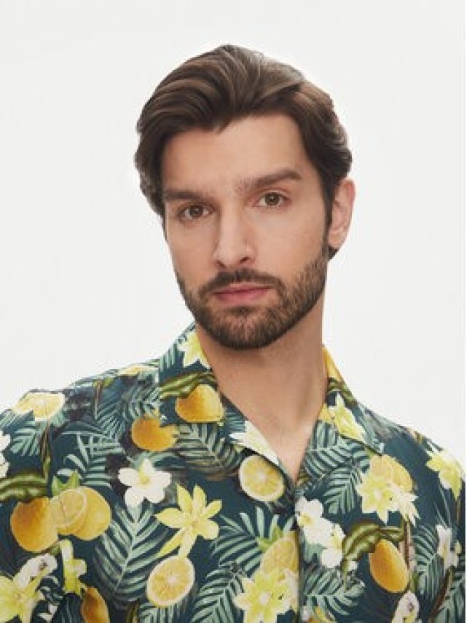 Lindbergh Koszula 30-203729 Zielony Relaxed Fit