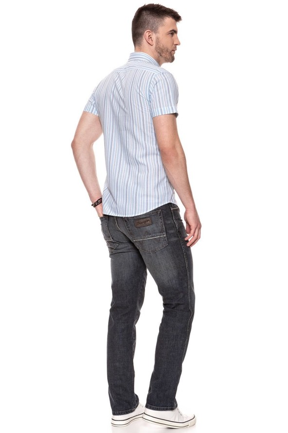 KOSZULA MĘSKA KRÓTKI RĘKAW WRANGLER SS 1PKT BUTTON-DOWN SAPPHIRE BLUE W5944NQBT 112129756