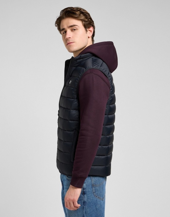 MESKA KURTKA LEE STAND COLLAR PUFFER VEST BLACK 112370535