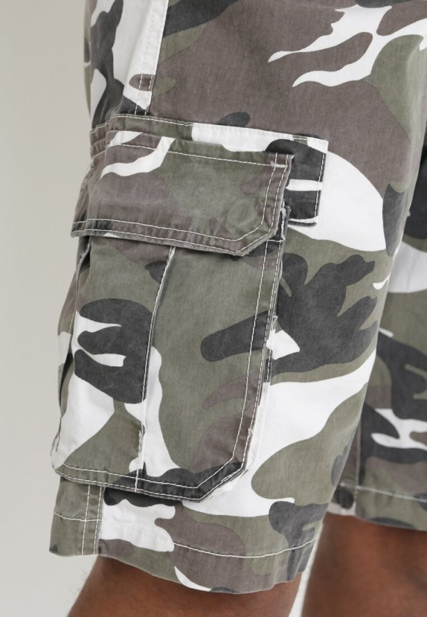 Zielone Szorty Moro z Szerokimi Kieszeniami Herkett