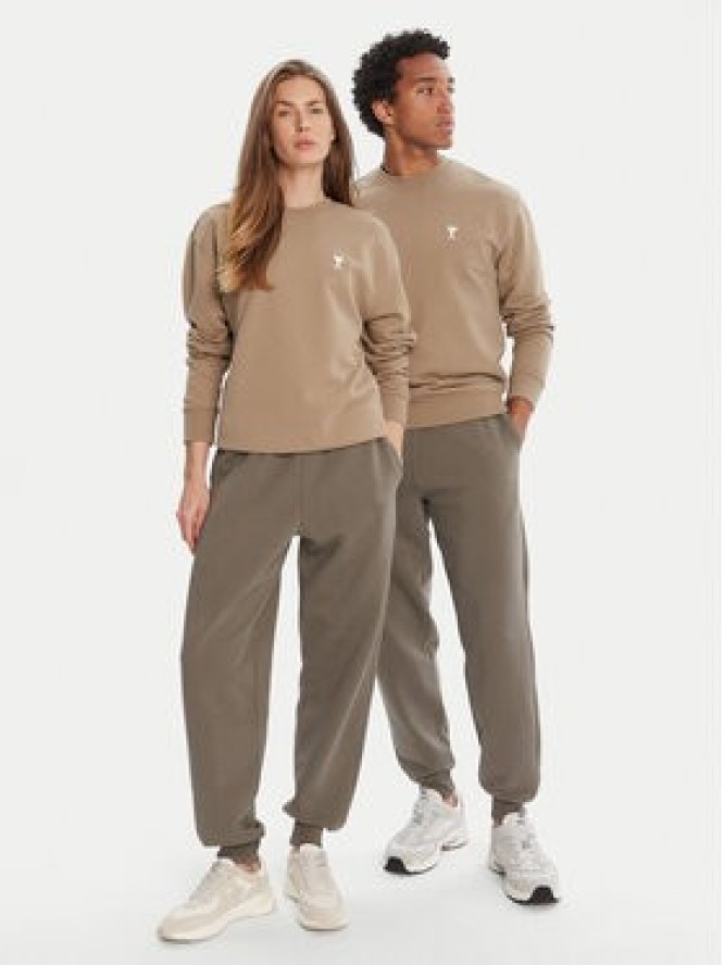 AMI Paris Spodnie dresowe UTR240.747 Khaki Regular Fit