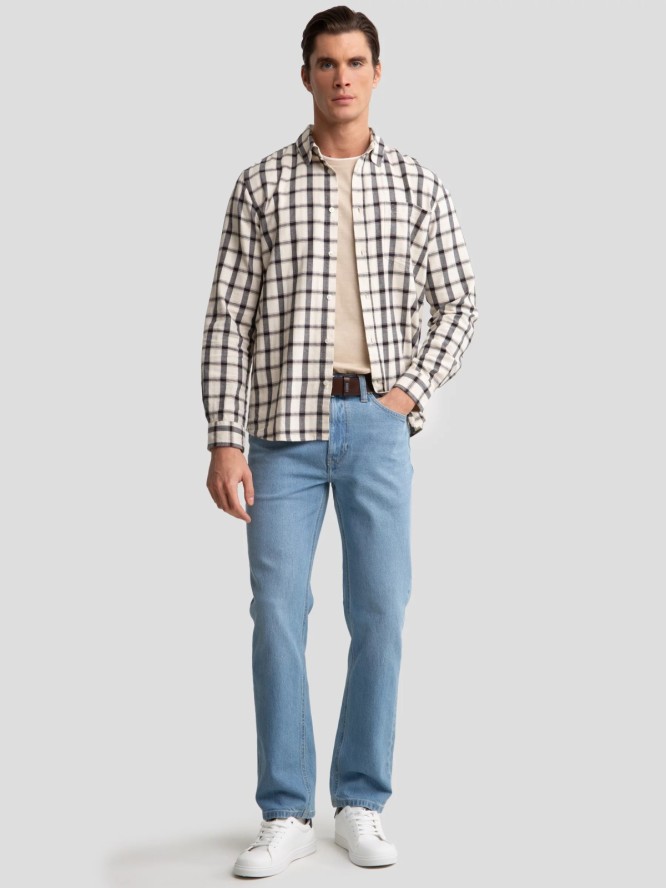 Jeansy męskie z prostą nogawką jasnoniebieskie Toros 171