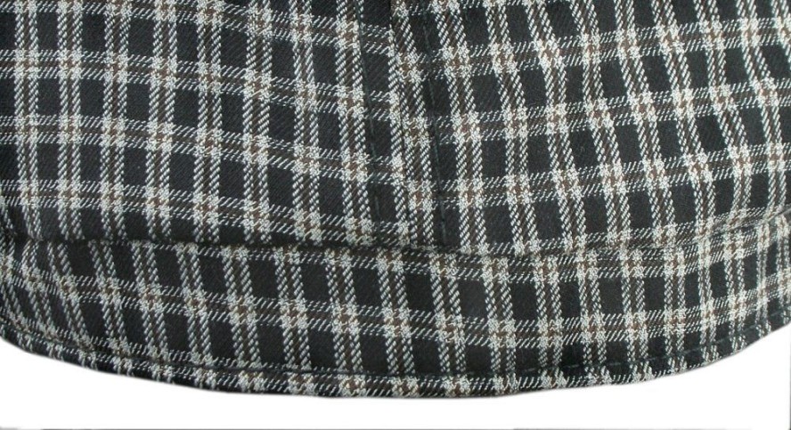 Wiosenno-Letni, Lekki Kaszkiet Męski - Alties - Czarny, Drobna Kratka