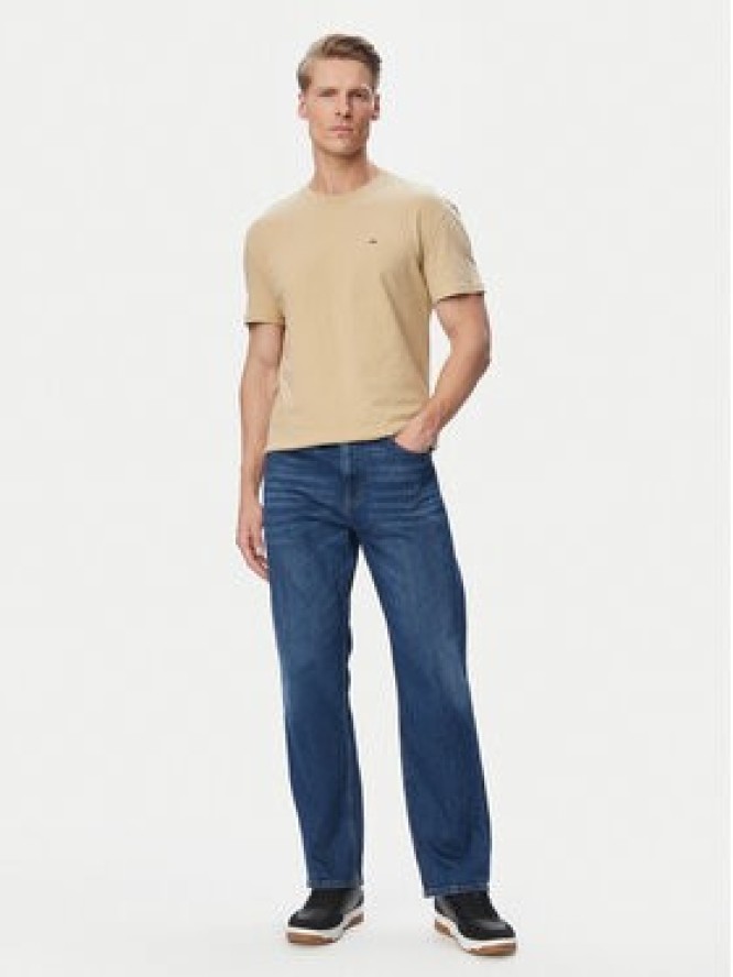 Tommy Jeans T-Shirt DM0DM22504 Beżowy Regular Fit