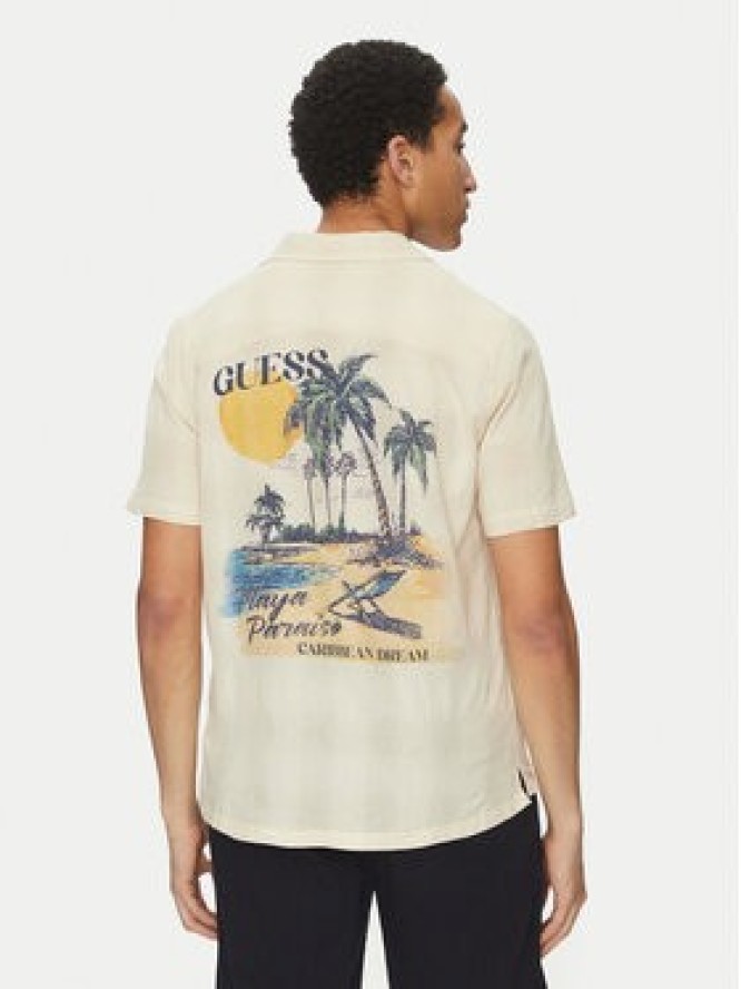 Guess Koszula F5GH03 WH431 Beżowy Regular Fit