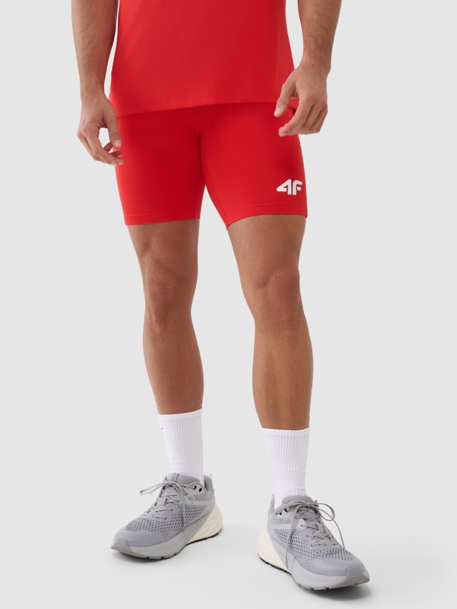 4F Legginsy krótkie treningowe męskie - czerwone XXL