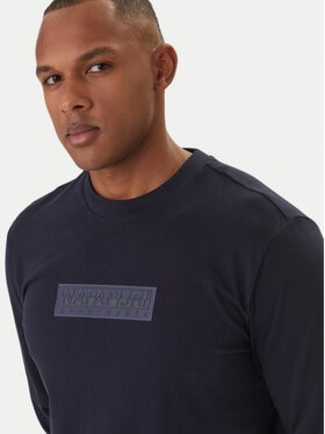 Napapijri Longsleeve S-Box Logo NP0A8BC5 Granatowy Regular Fit
