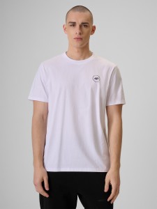 4F T-shirt relaxed z nadrukiem męski - biały S