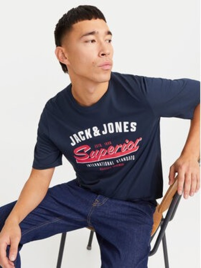 Jack & Jones T-Shirt Logo 12268267 Granatowy Standard Fit