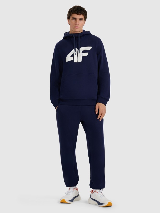 4F Bluza dresowa nierozpinana z kapturem męska - granatowa M