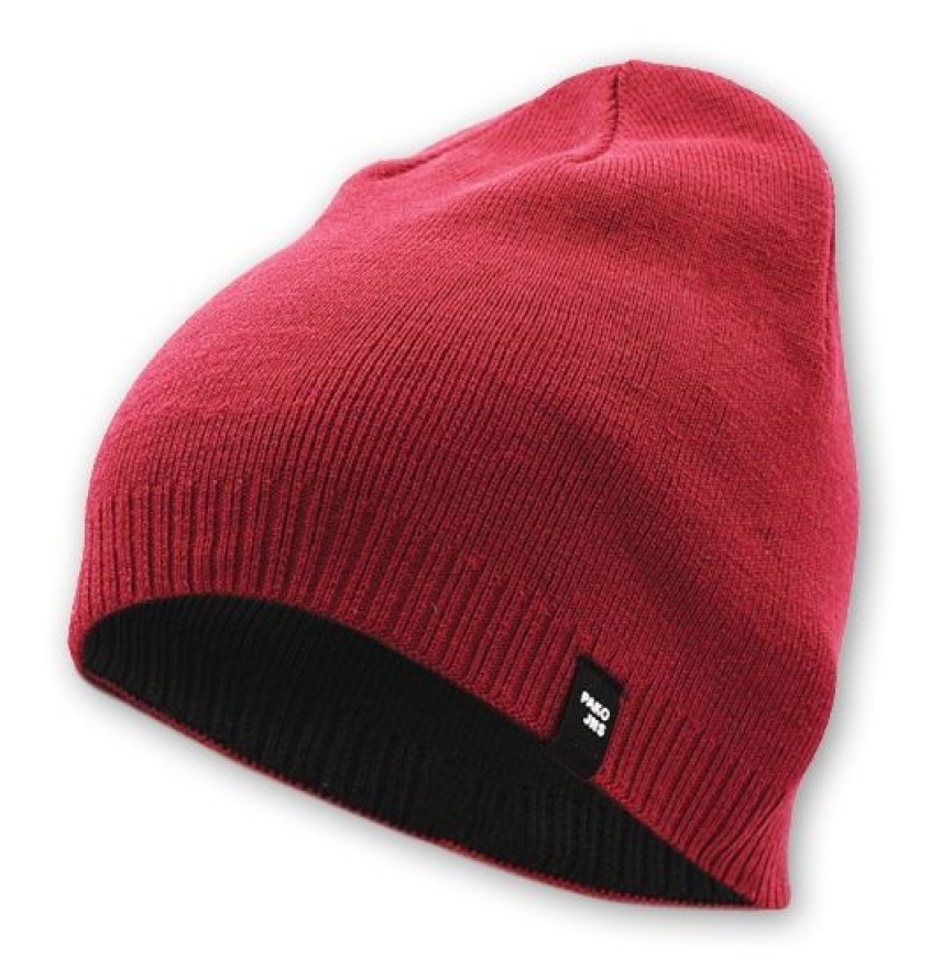 Czapka Dwustronna, Bordowo-Czarna Ciepła, Jesienno-Zimowa, Beanie -Pako Jeans