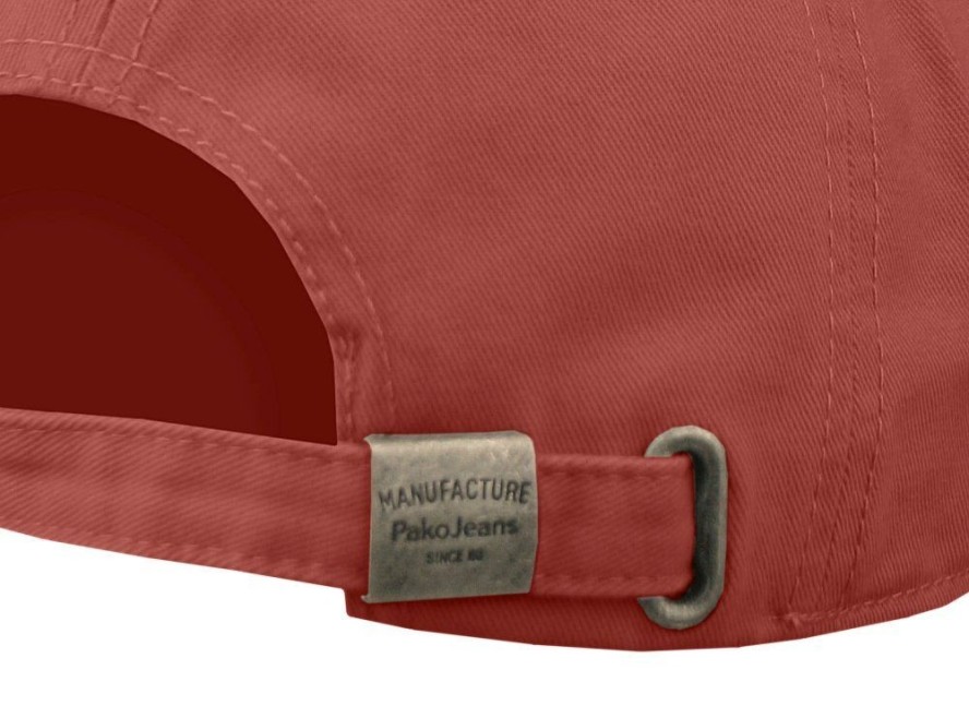 Letnia, Bawełniana Czapka z Daszkiem (Bejsbolówka) - Pako Jeans - Ciemny Pomarańcz