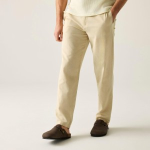 Męskie spodnie Hadlin Cotton Linen ze ściągaczem