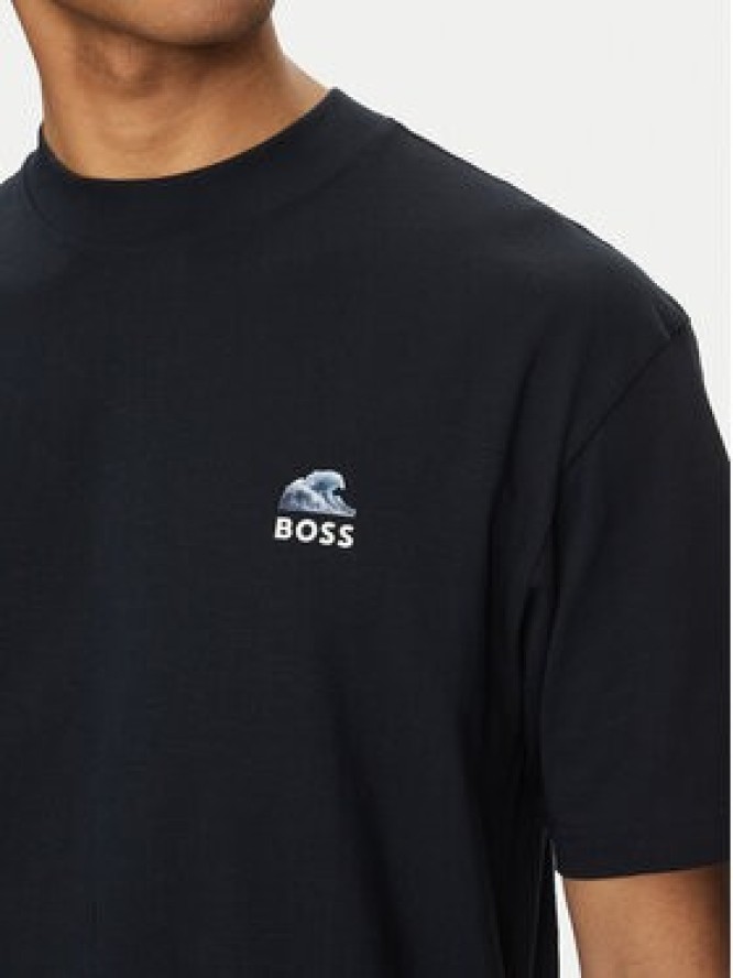 BOSS T-Shirt Numbers 50540520 Granatowy Relaxed Fit