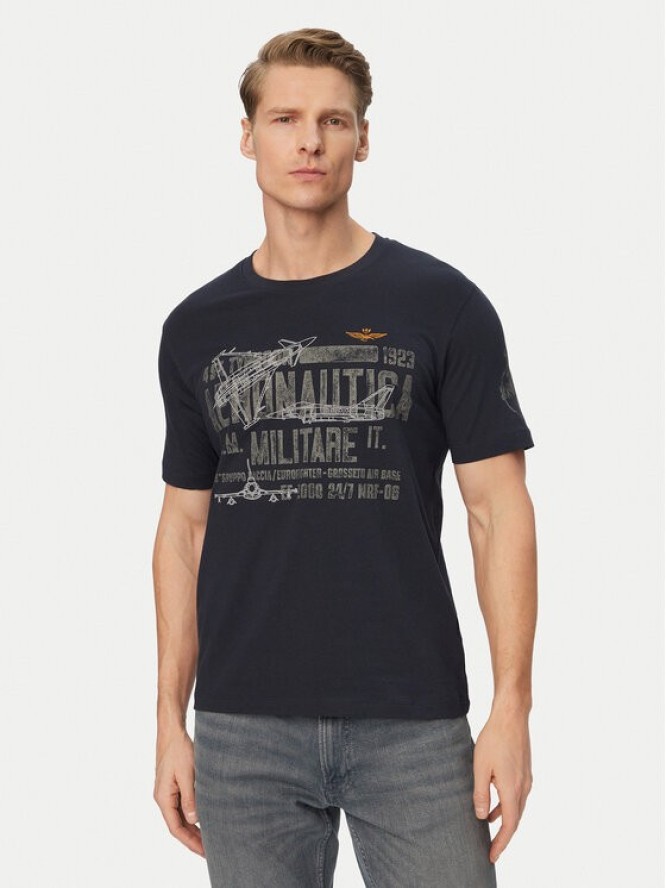 Aeronautica Militare T-Shirt 261TS2535UJ00641 Granatowy Regular Fit