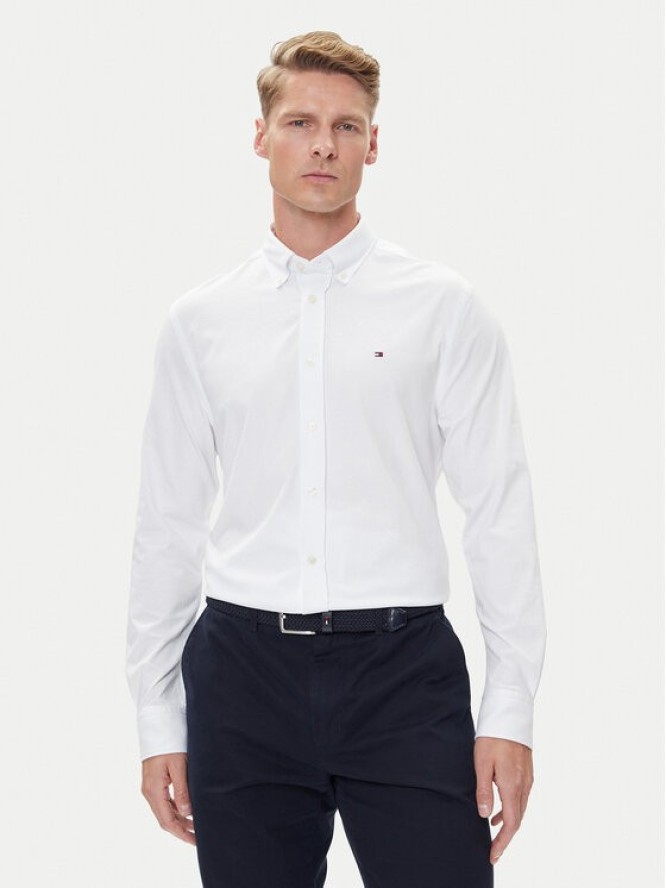 Tommy Hilfiger Koszula Performance MW0MW39418 Biały Slim Fit