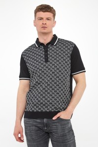 Polo męskie z nadrukiem logo KARL LAGERFELD