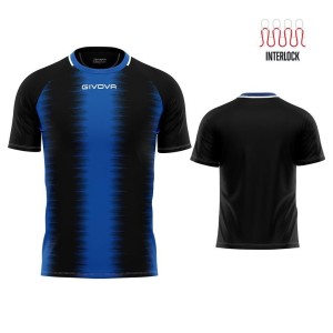 Koszulka sportowa Givova Stripe Black-Royal Black